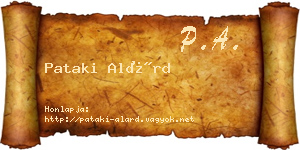 Pataki Alárd névjegykártya